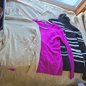 3 Tops- INC International Concepts, Worthington. White house black market. Med